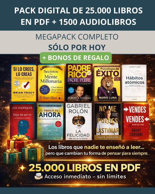 MEGAPACK | 25.000 LIBROS PDF 📚 + 1.500 AUDIOLIBROS 🎧 + BONOS 🎁